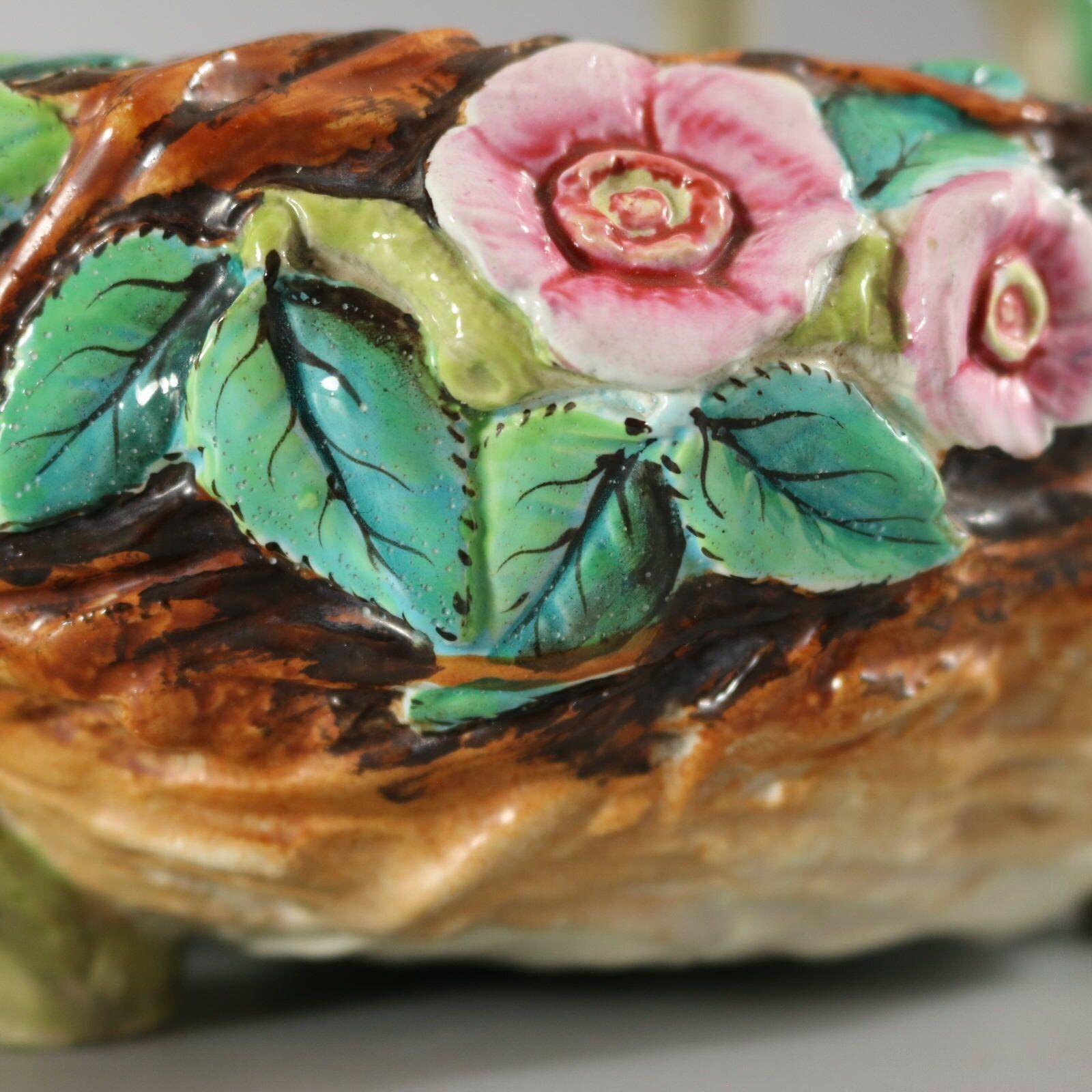 Cestino floreale in maiolica Royal Worcester in vendita 2