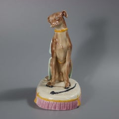 Figure de lévrier en majolique Royal Worcester