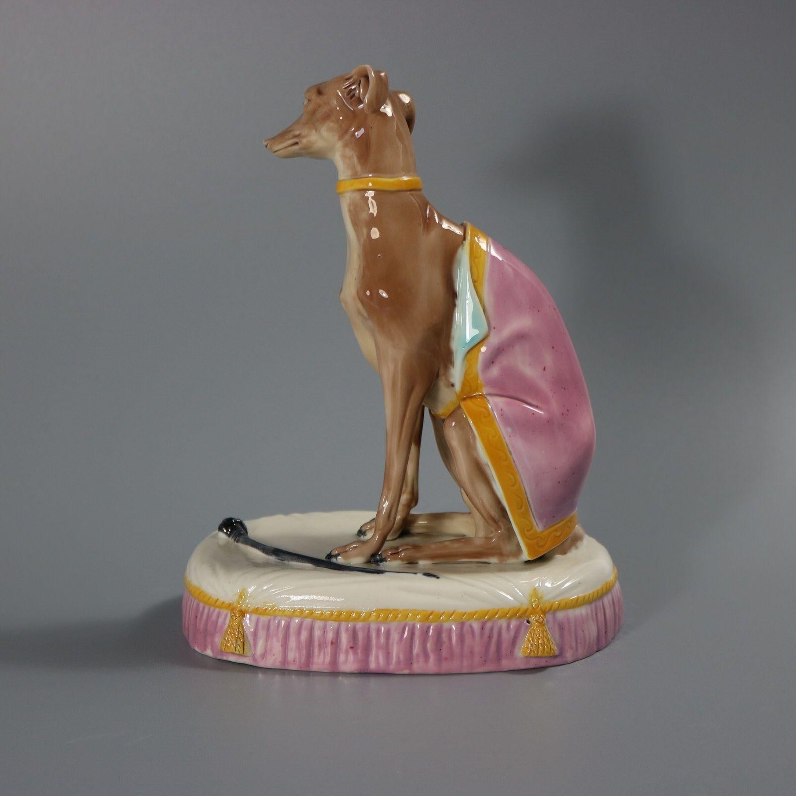 Fine XIX secolo Figura di levriero in maiolica Royal Worcester in vendita