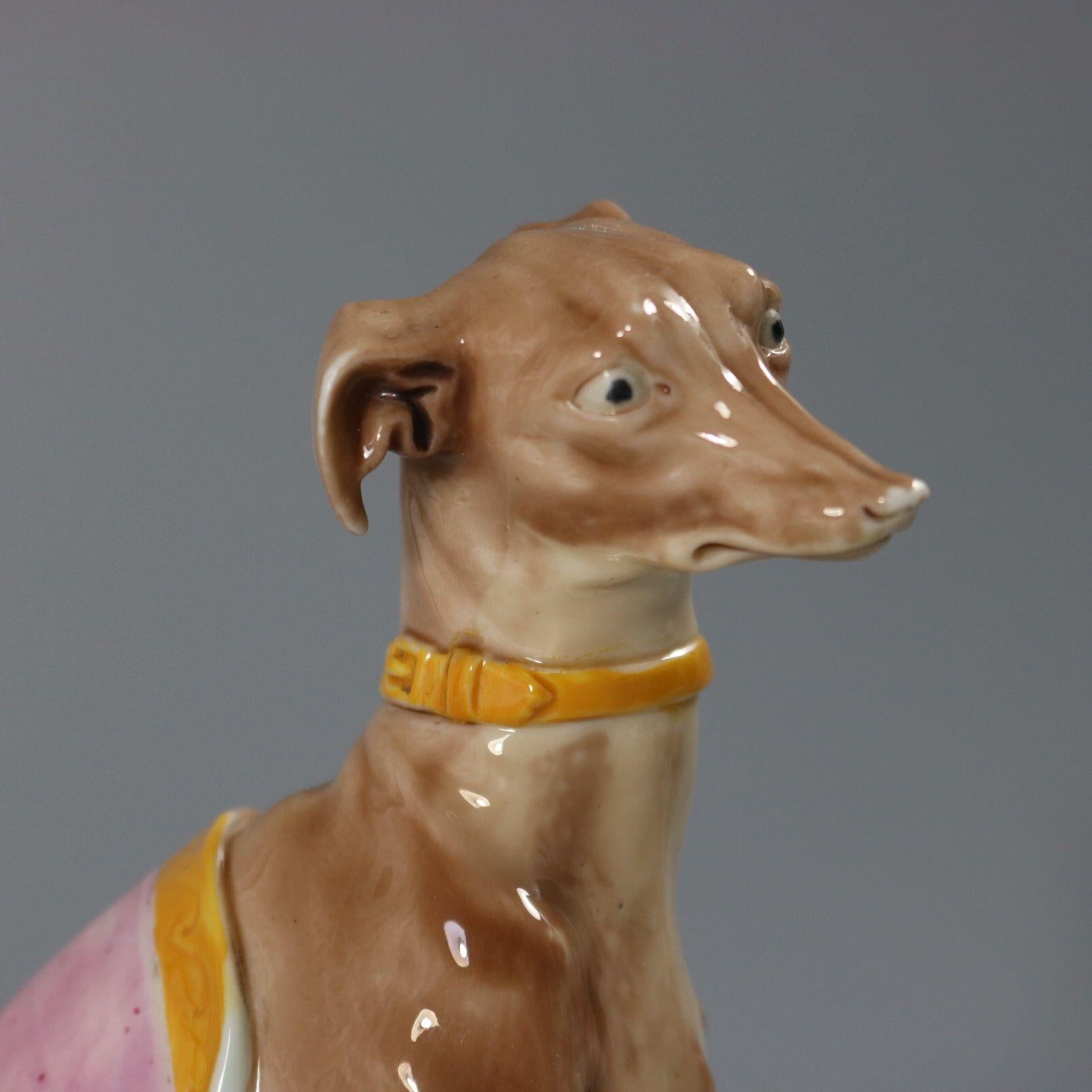 Figura di levriero in maiolica Royal Worcester in vendita 4