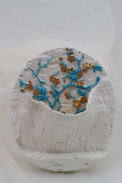 Royal Worcester painted and gilded wall pocket