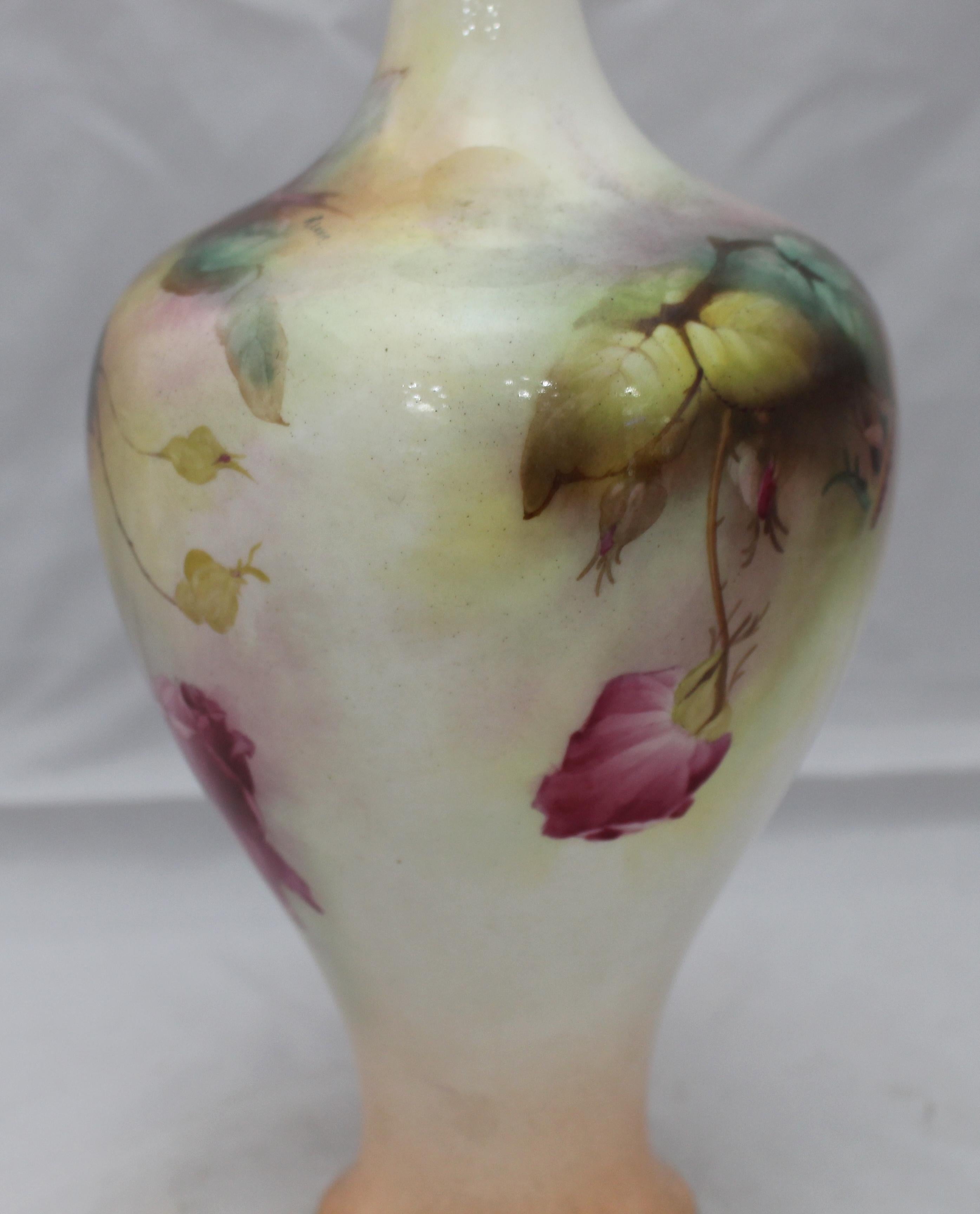Royal Worcester Painted Vase by A.Lewis, 1909 For Sale 3