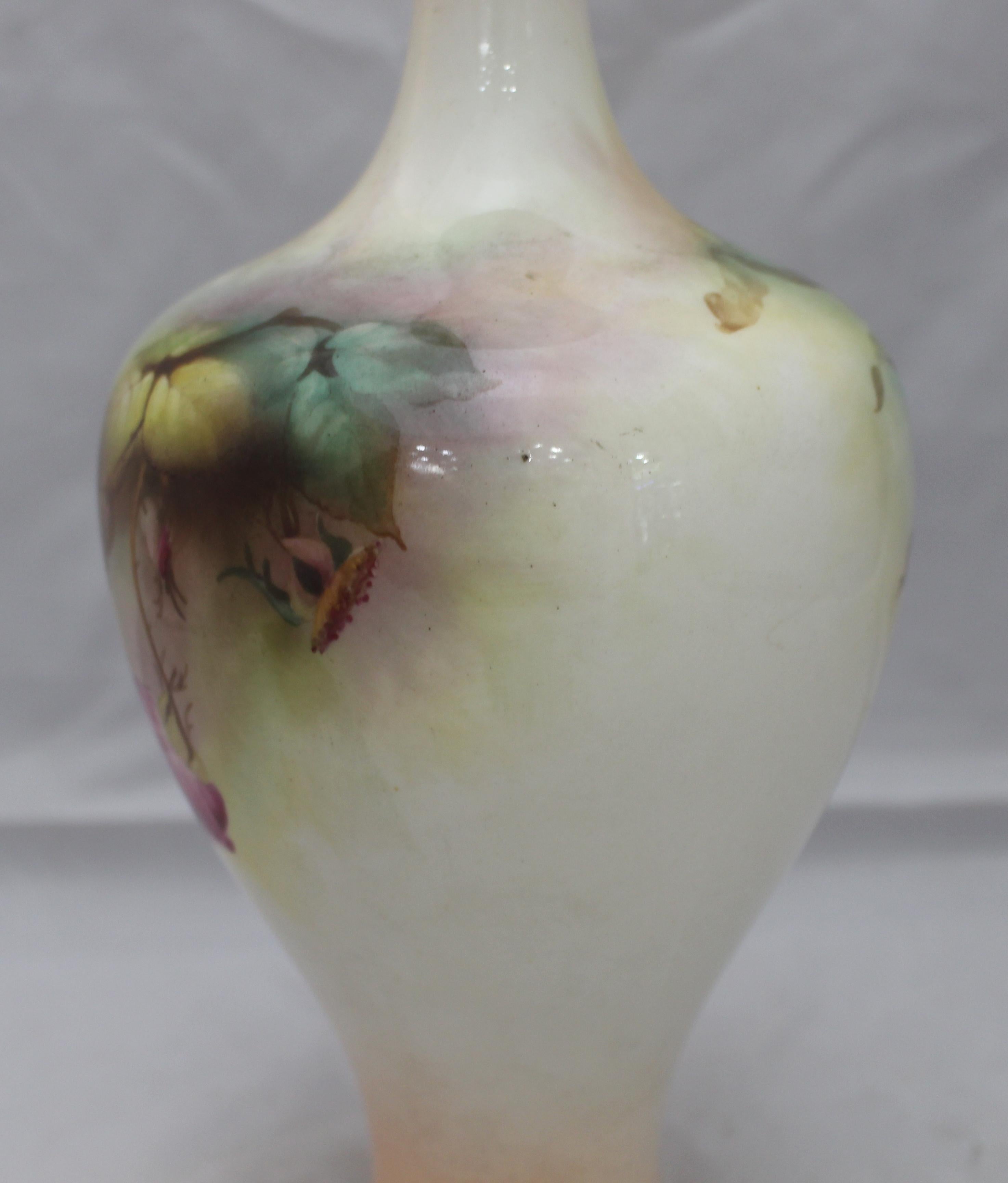 Royal Worcester Painted Vase by A.Lewis, 1909 For Sale 4