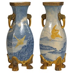 Royal Worcester, Pareja de jarrones de estilo japonés, Inglaterra, 1877