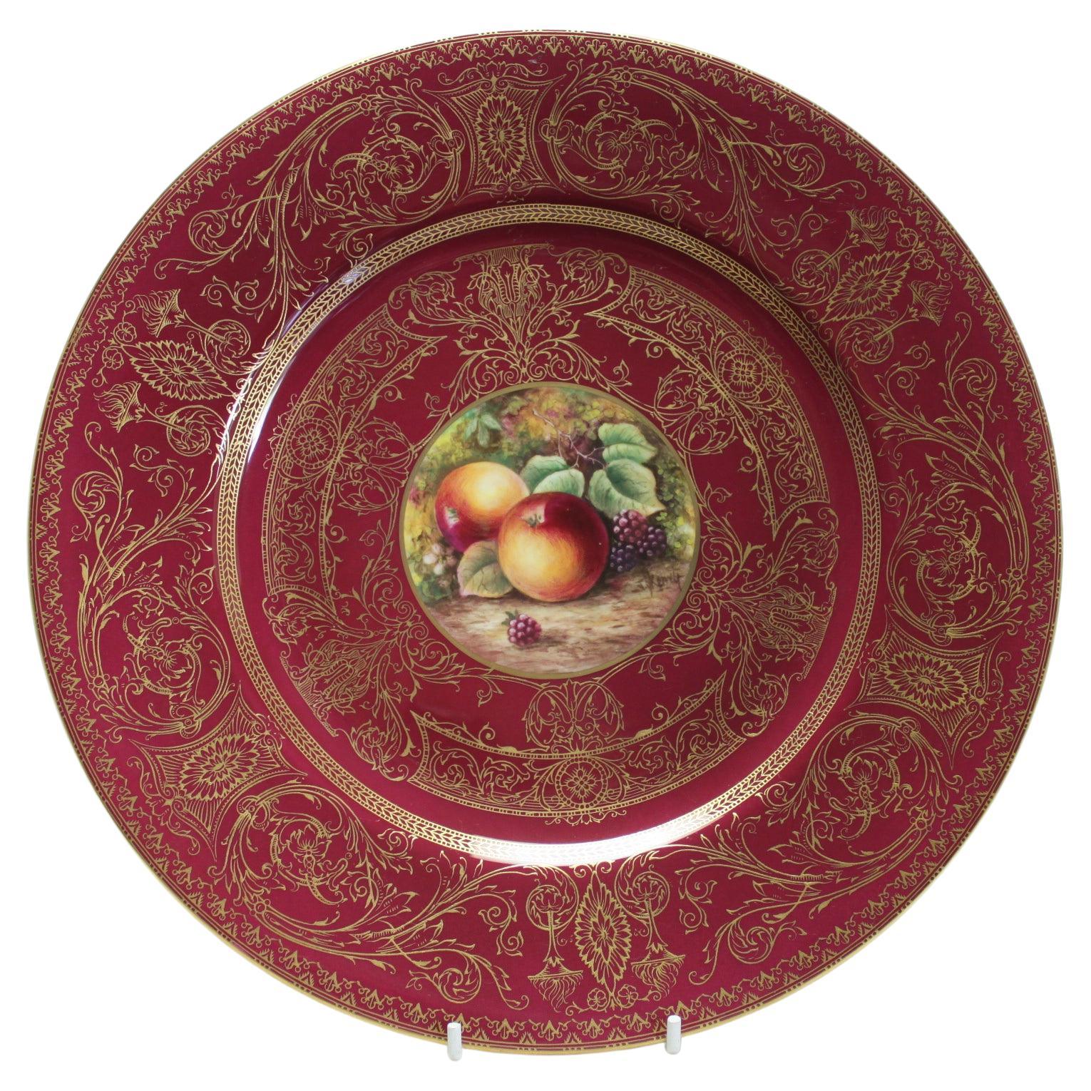 Royal Worcester Plate by James Skerrett For Sale