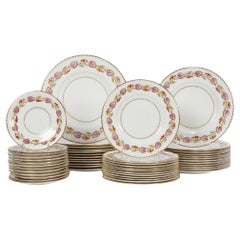 Retro Royal Worcester Porcelain 112 Pc Dinner Service for 12 in the Montpelier Pattern