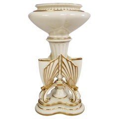 Royal Worcester Porcelain Butterfly Vase, White with Gilt, Victorian 1868