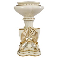 Used Royal Worcester Porcelain Butterfly Vase, White with Gilt, Victorian 1868