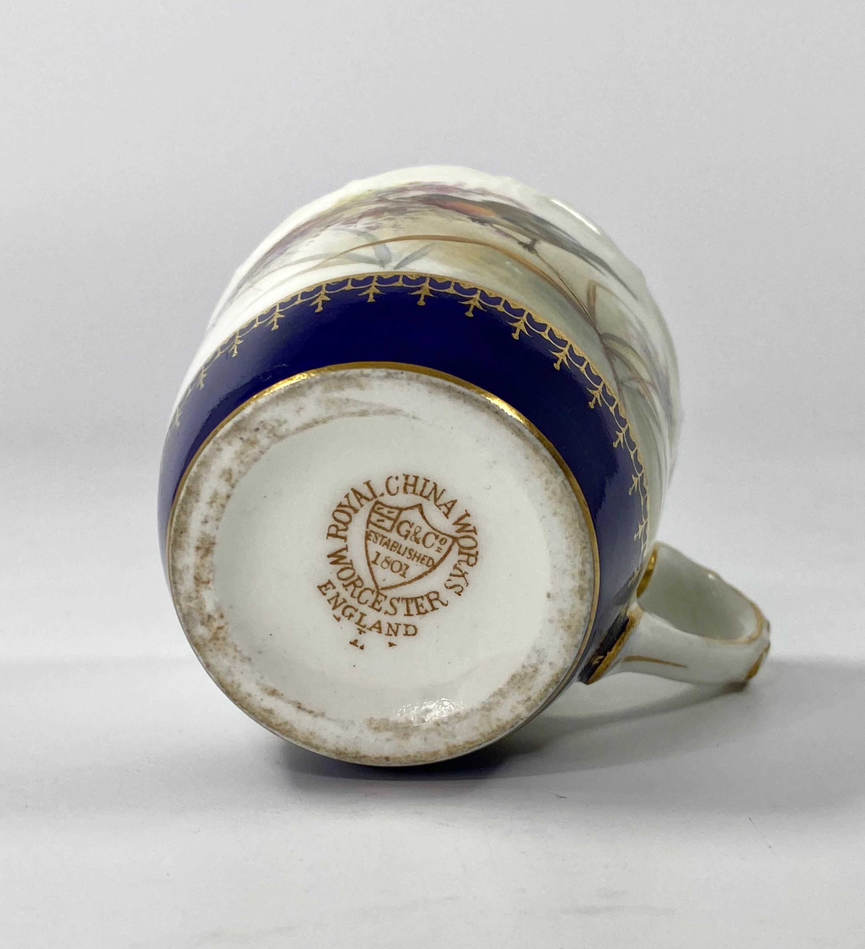 Royal Worcester Porcelain Cup and Saucer, Dated 1902 5