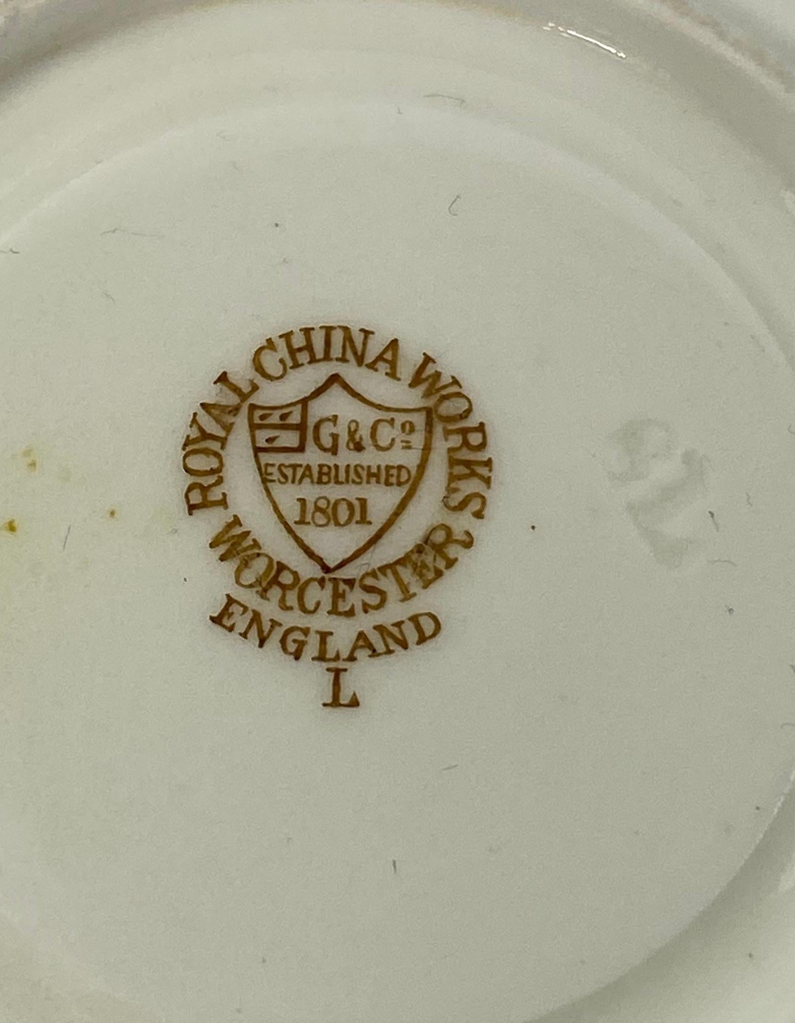 Royal Worcester Porcelain Cup and Saucer, Dated 1902 6