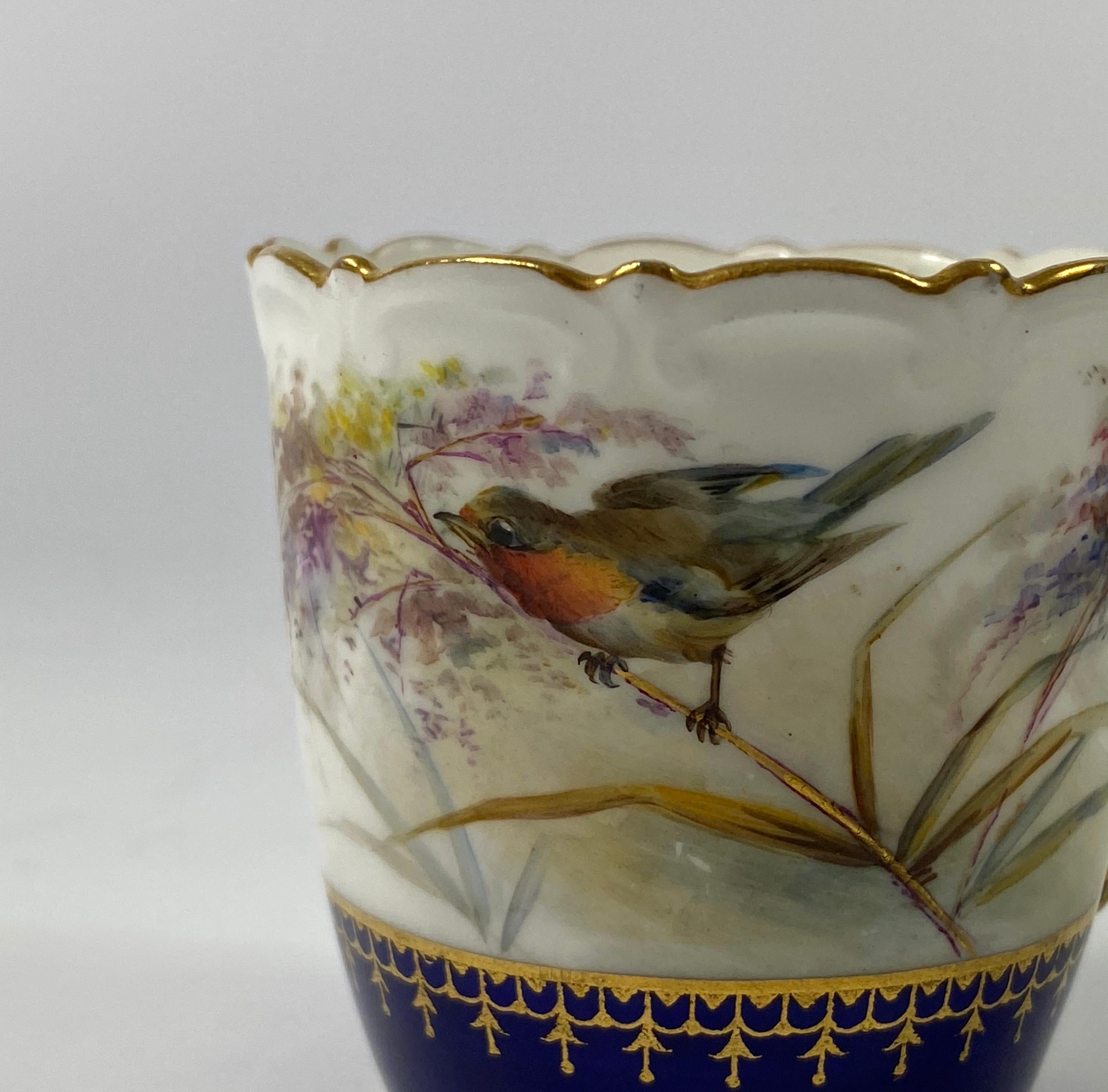 English Royal Worcester Porcelain Cup and Saucer, Dated 1902