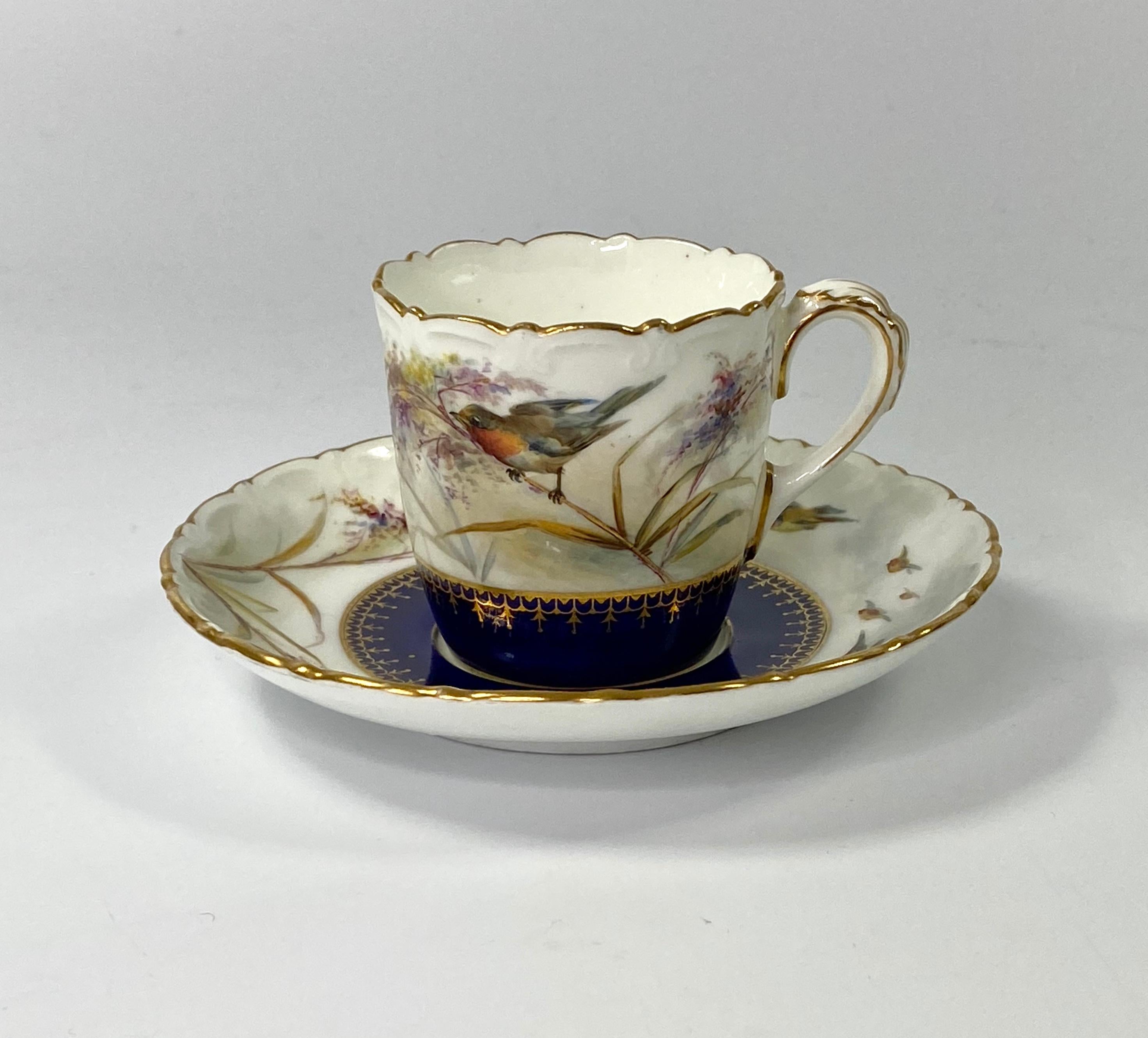 Royal Worcester Porcelain Cup and Saucer, Dated 1902 In Good Condition In Gargrave, North Yorkshire