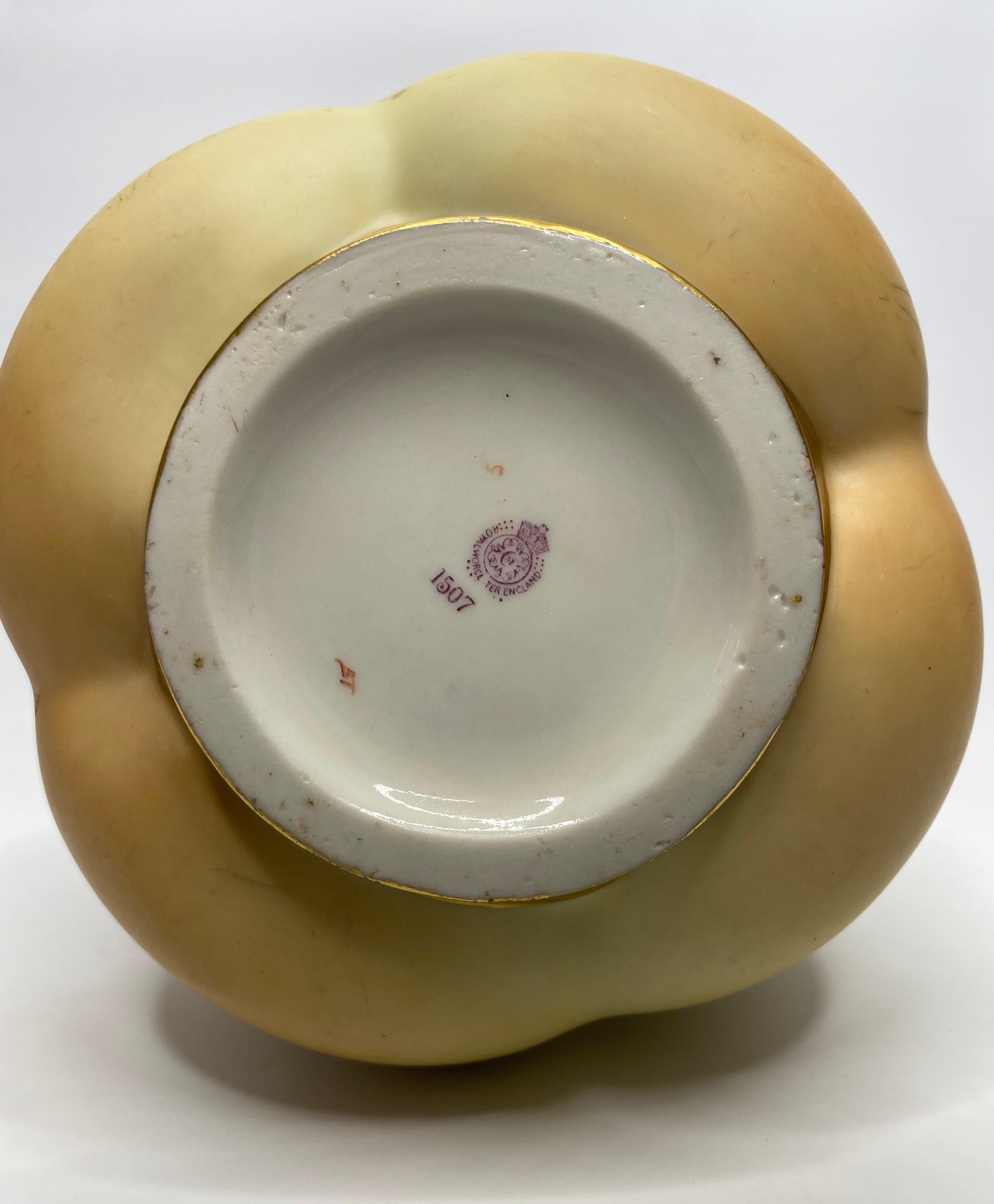 Early 20th Century Royal Worcester porcelain ewer, ‘Blush Ivory’ glaze, dated 1908.