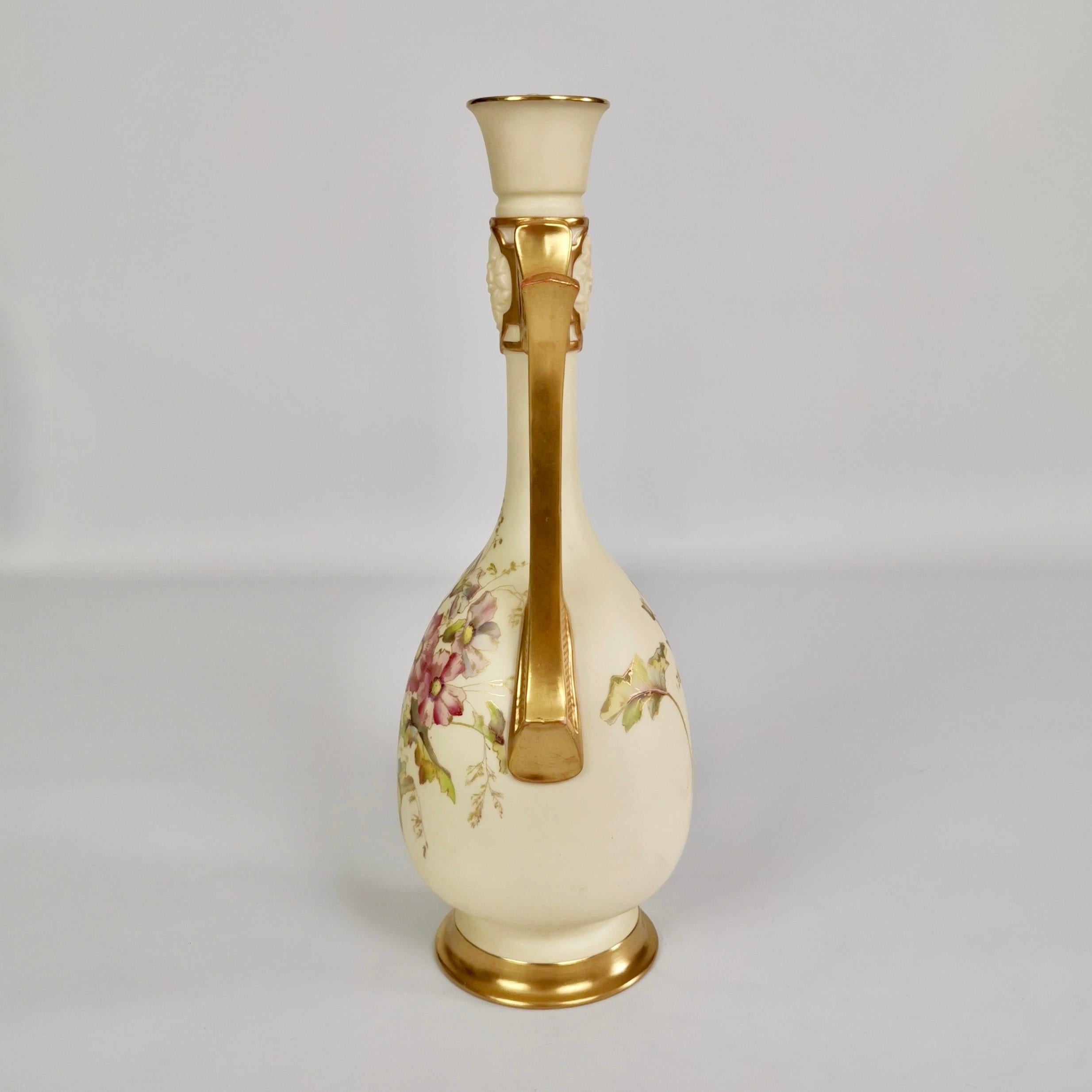 This is a stunning ewer made by Royal Worcester in 1891. The ewer has a 