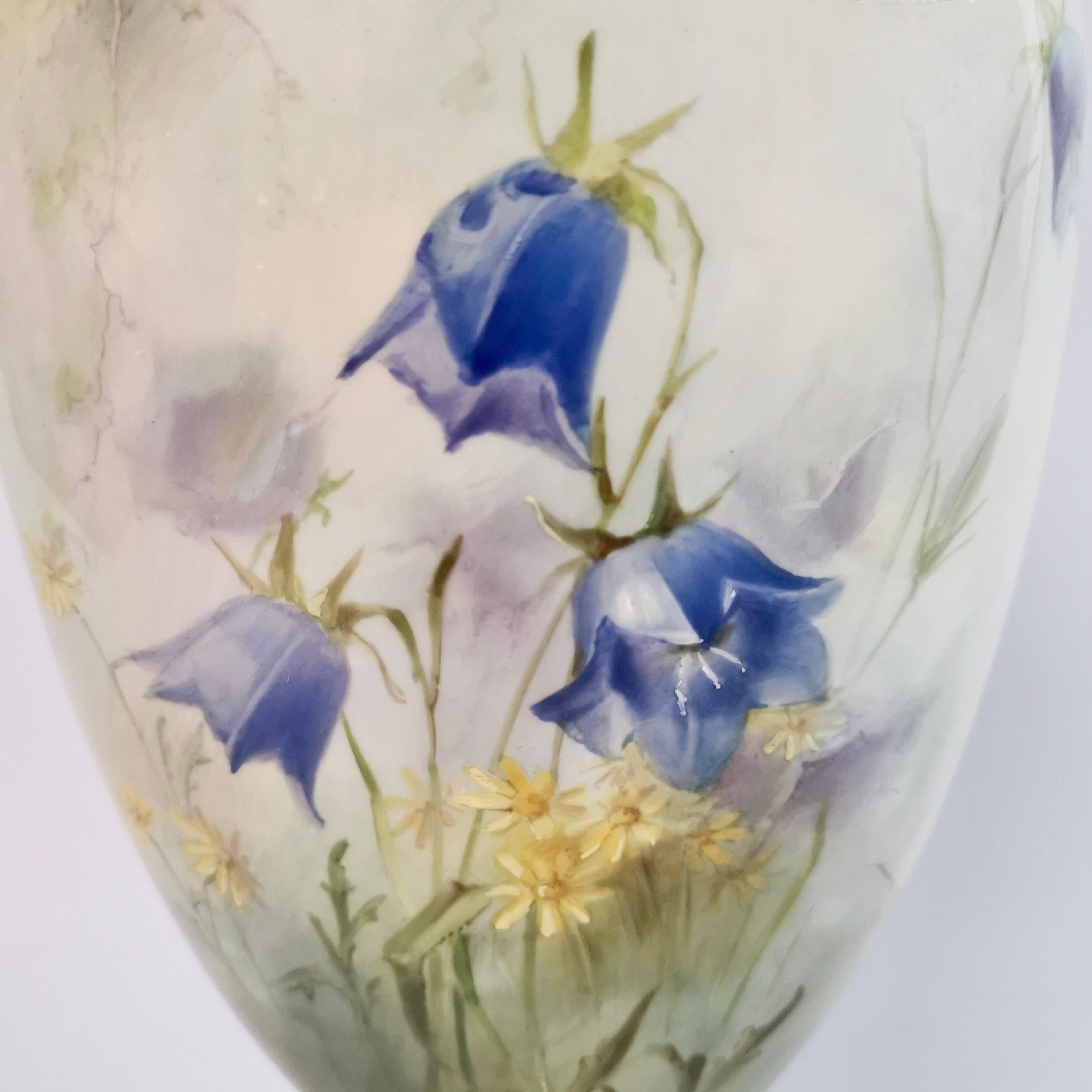 Royal Worcester Porcelain Ewer, Hand Painted Flowers by F. Roberts, 1901 2