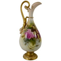 Royal Worcester Porcelain Ewer, ‘Roses’, Dated 1919