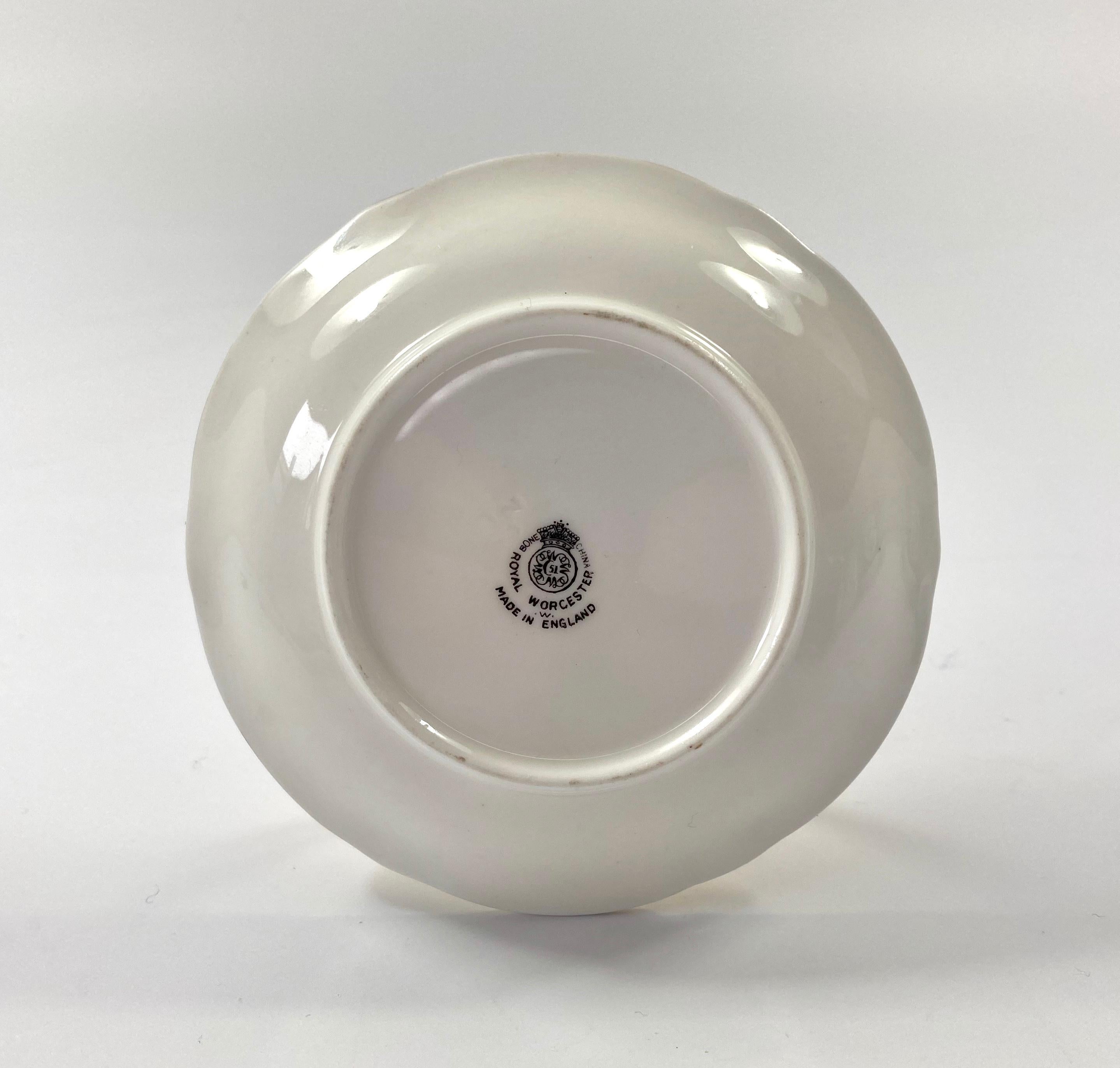 Victorian Royal Worcester Porcelain Fruit Pin Tray, William Roberts, d. 1952