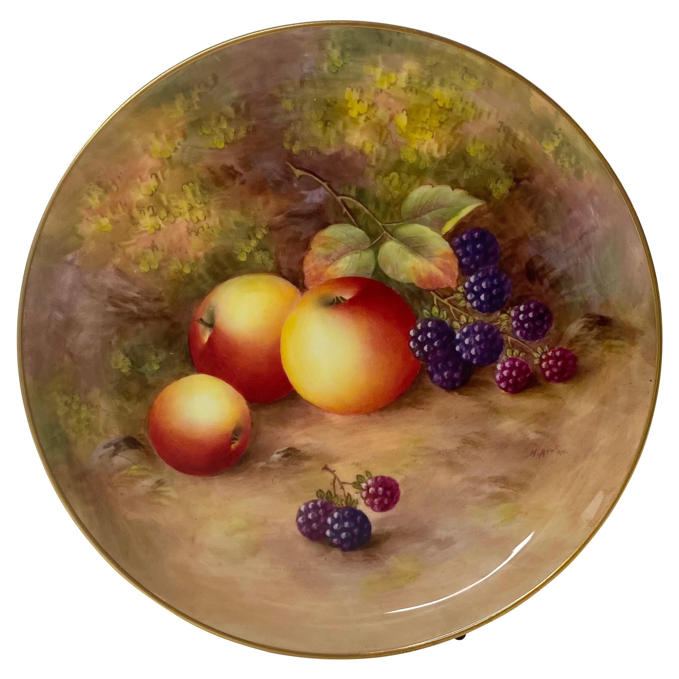 Royal Worcester Porcelain ‘Fruit’ Plate, Harry Ayrton, Dated 1933