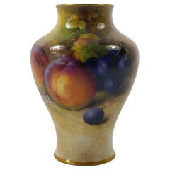Royal Worcester Porcelain ‘Fruit’ Vase, Richard Sebright, d. 1933