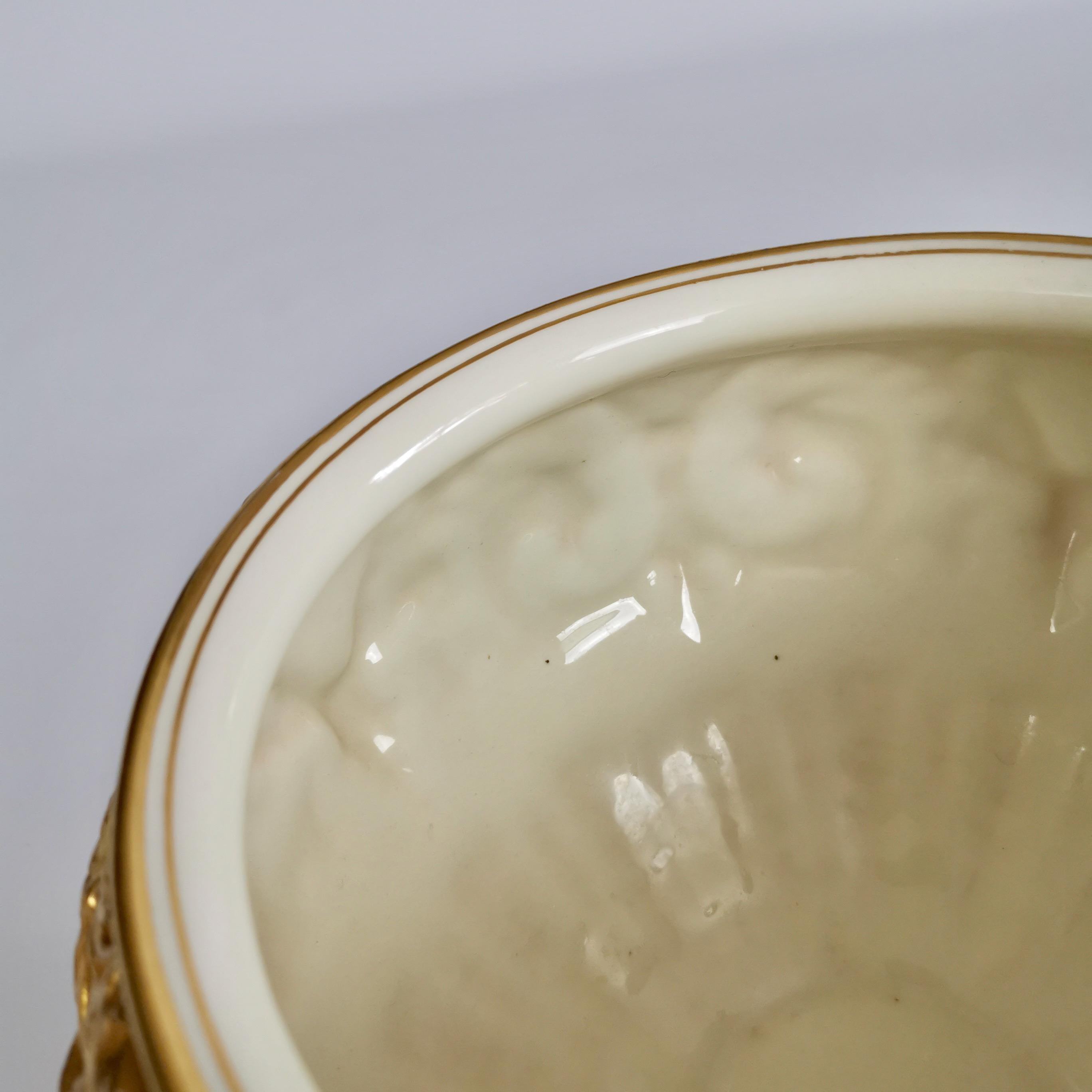 Royal Worcester Porcelain Jardiniere, Gilt, Blush Ivory and Masks, 1892-1920 7