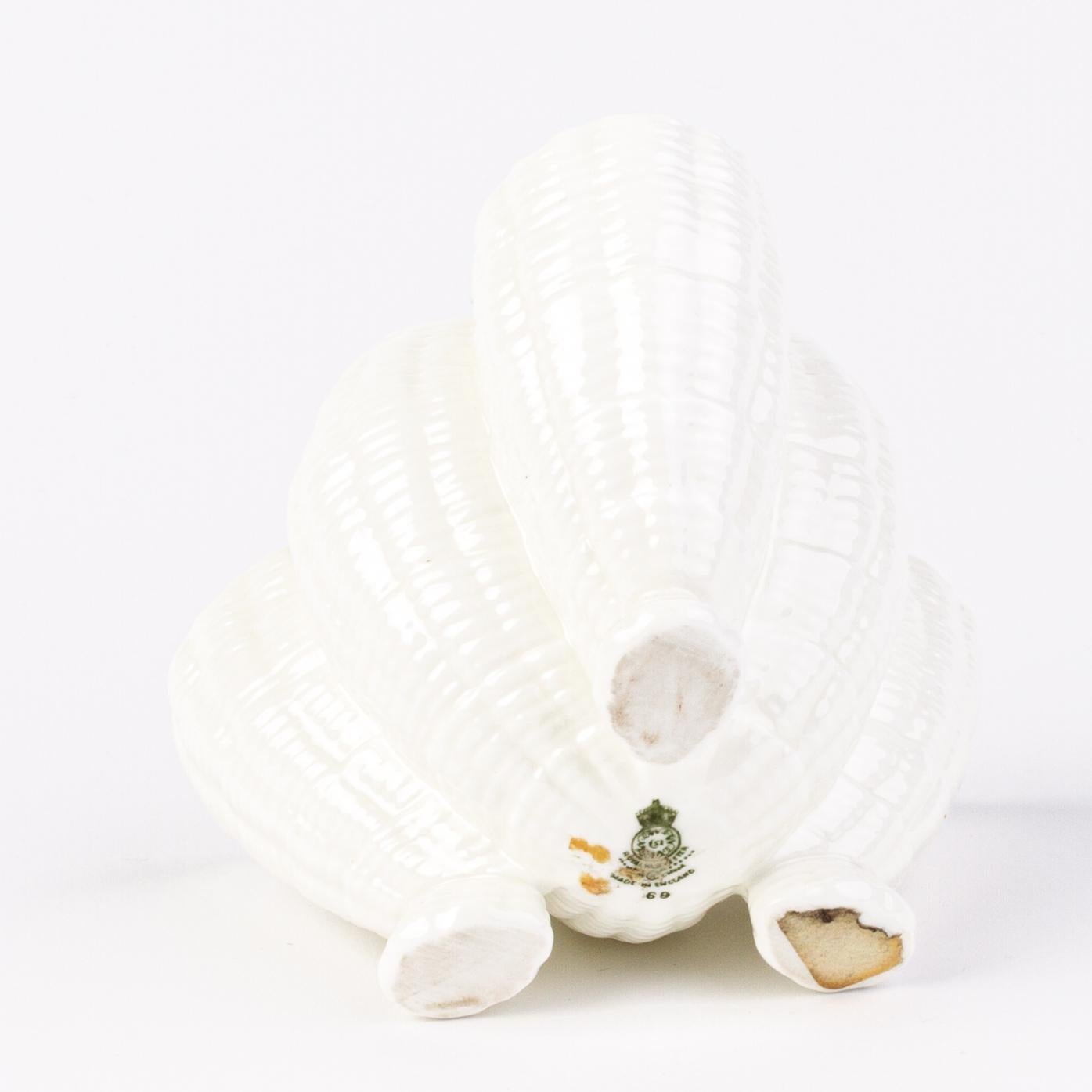 Royal Worcester Porcelain Nautilus Shell Sugar Bowl For Sale 1
