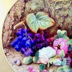 Royal Worcester Porcelain Plaque, Flowers and Fruits by Copson, 1880