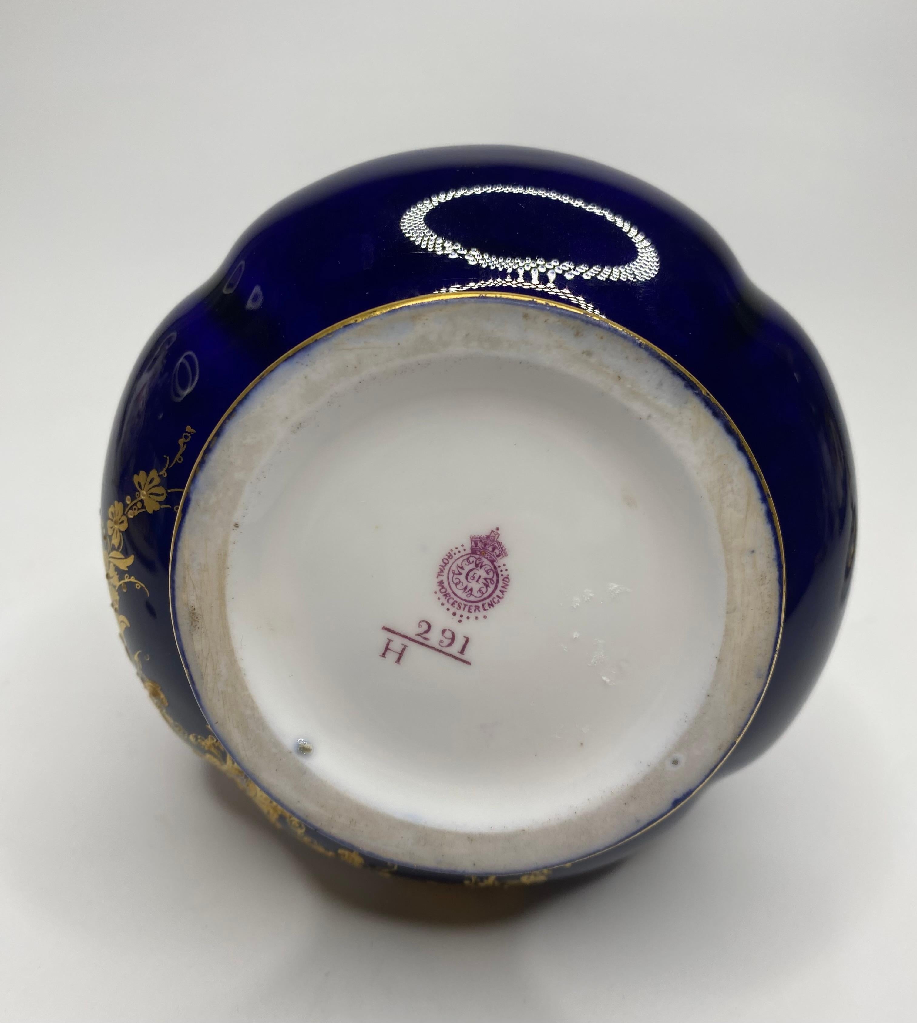 Royal Worcester porcelain pot pourri. Richard Sebright, d. 1913. For Sale 2