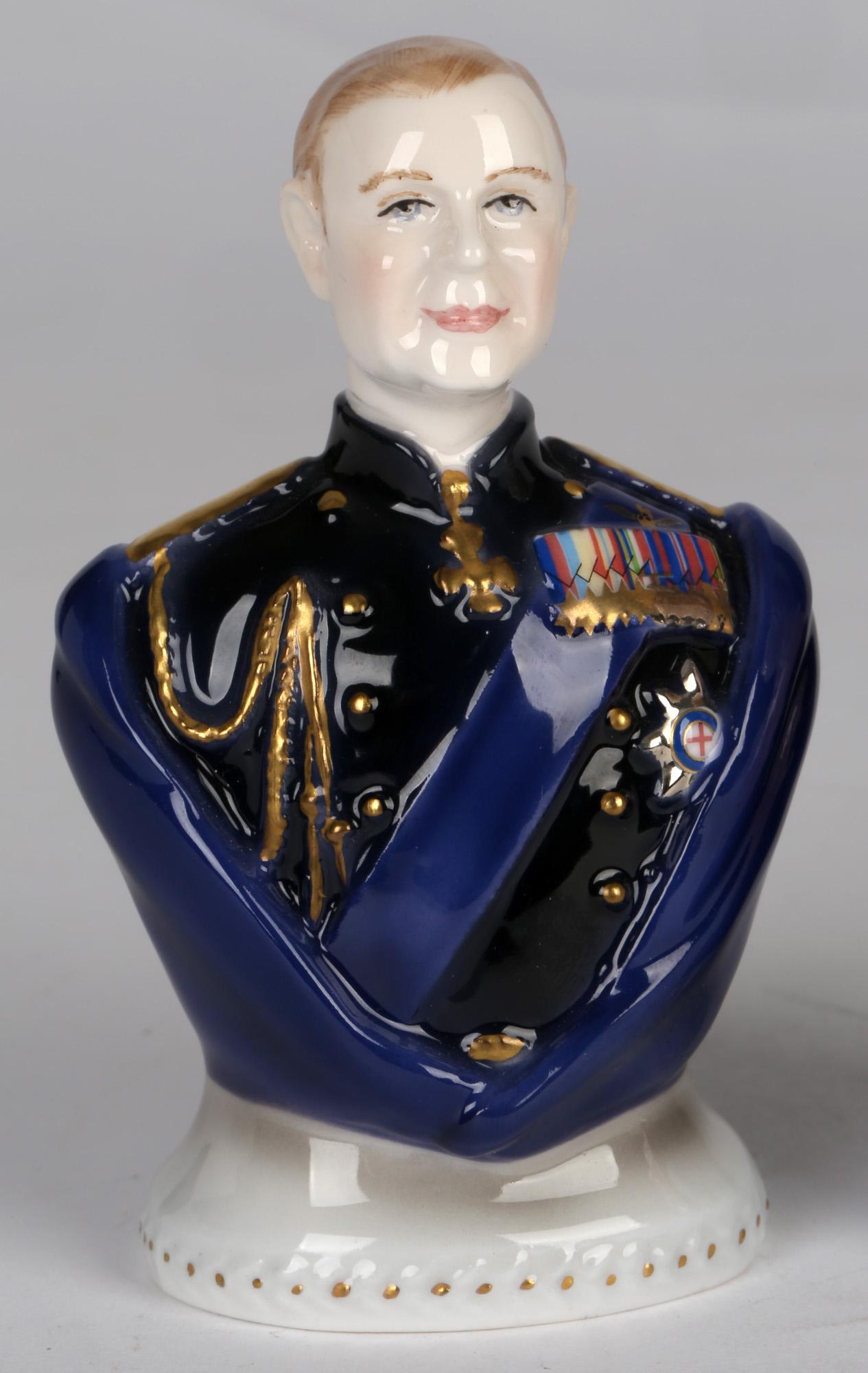 Royal Worcester Porcelain Queen Elizabeth & Duke of Edinburgh Busts In Good Condition In Bishop's Stortford, Hertfordshire