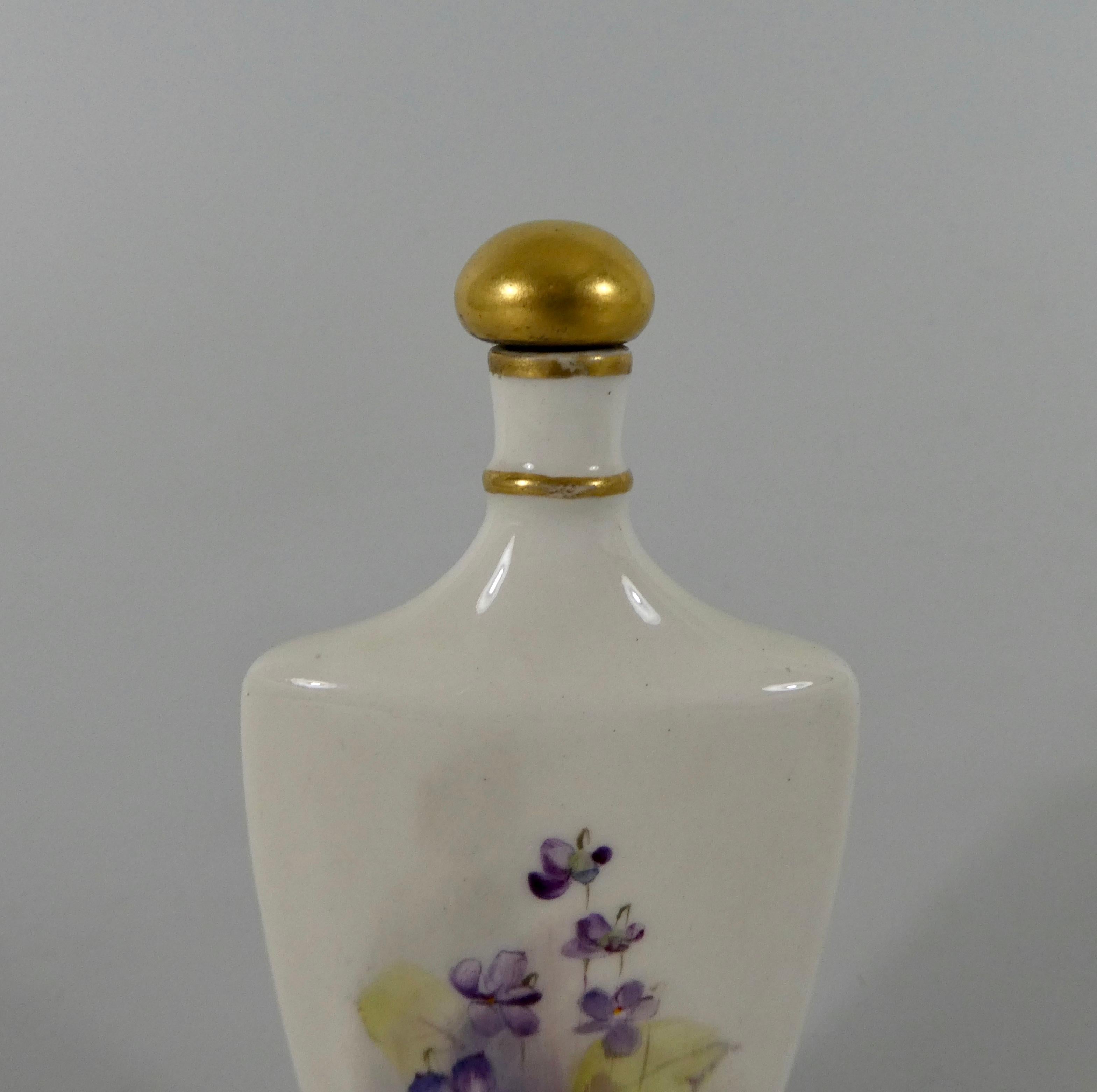 English Royal Worcester Porcelain Scent Bottle, Painted by W.H. Austin, circa 1915