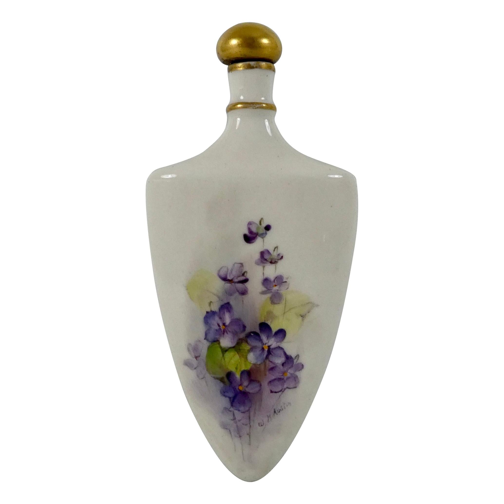 Royal Worcester Porcelain Scent Bottle, Painted by W.H. Austin, circa 1915