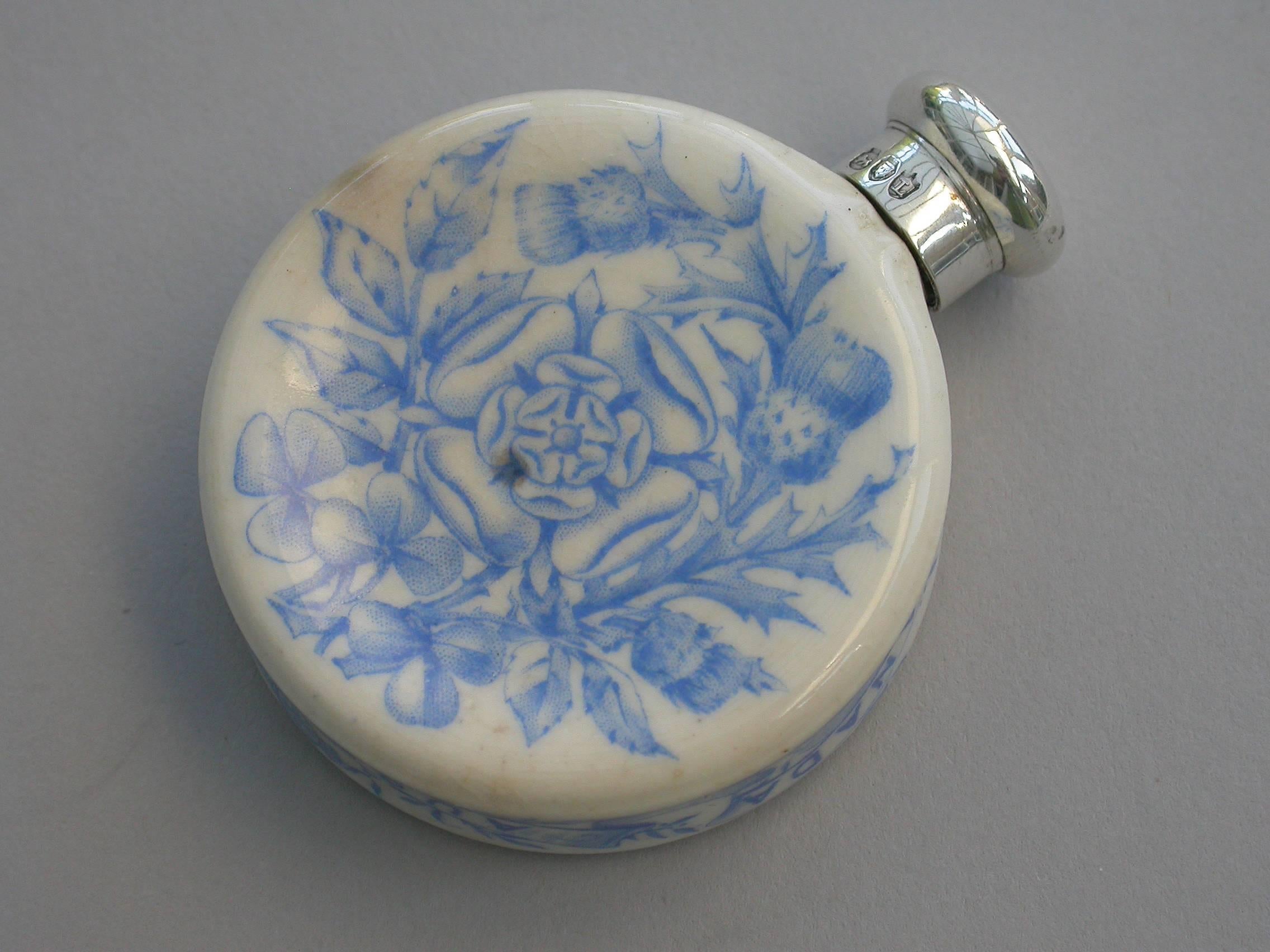 victorian porcelain & silver scent bottle