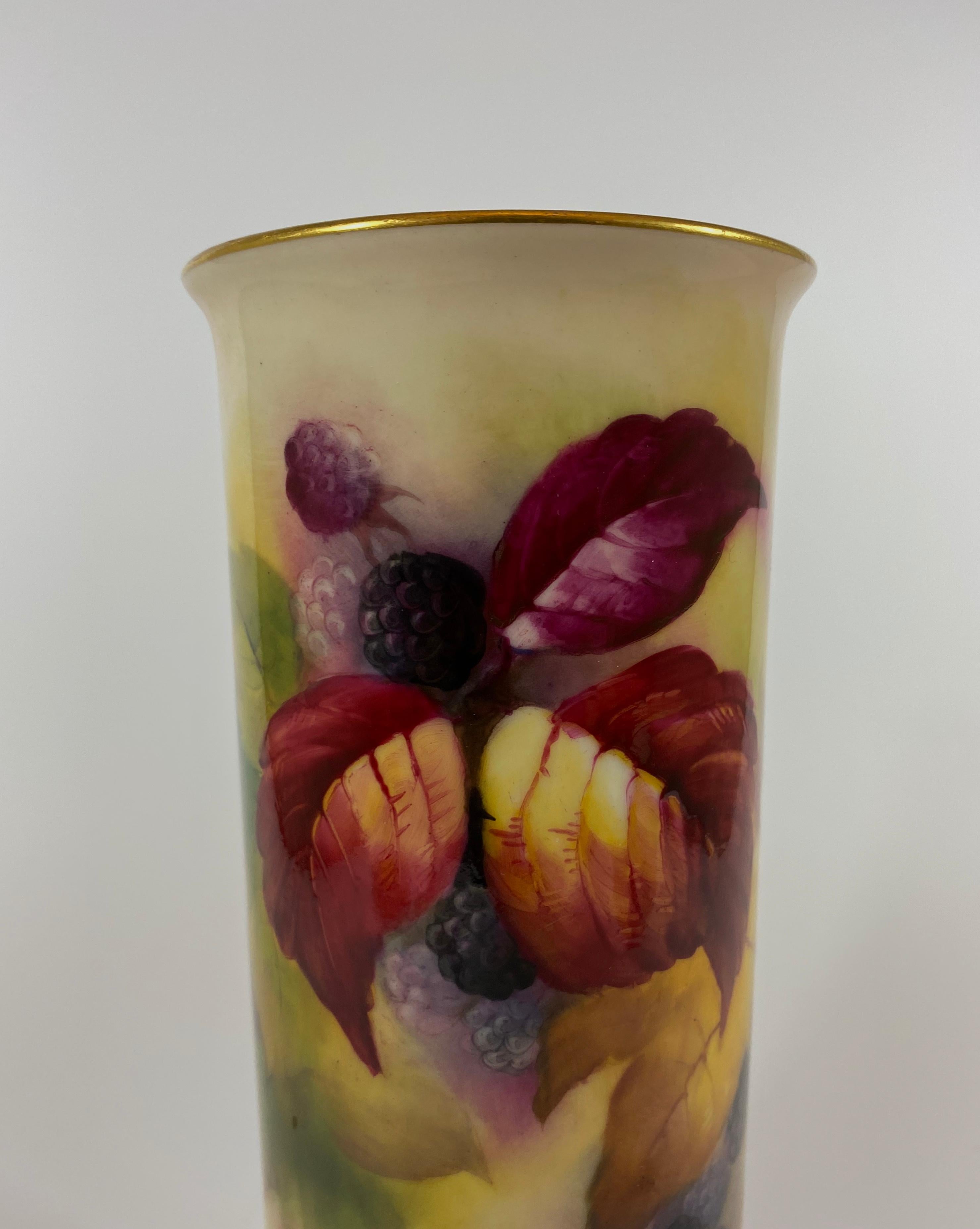 English Royal Worcester Porcelain Spill Vase, Kitty Blake, Dated 1930