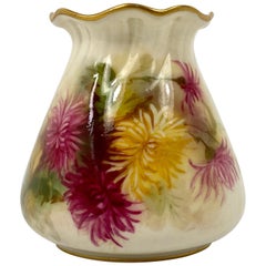 Royal Worcester Porcelain Vase, Chrysanthemum, Dated 1899