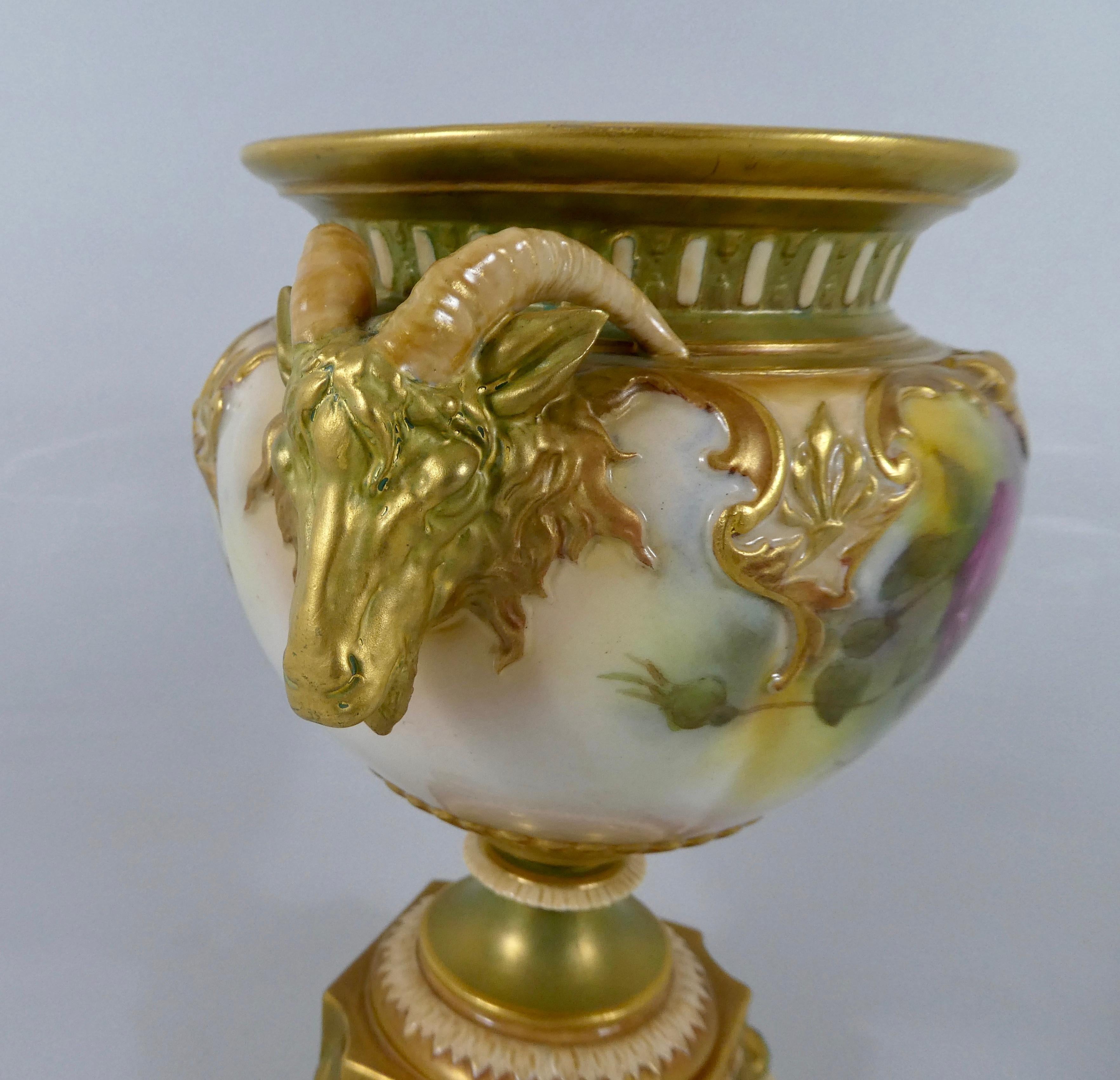 Early 20th Century Royal Worcester Porcelain Vase, Dated 1917