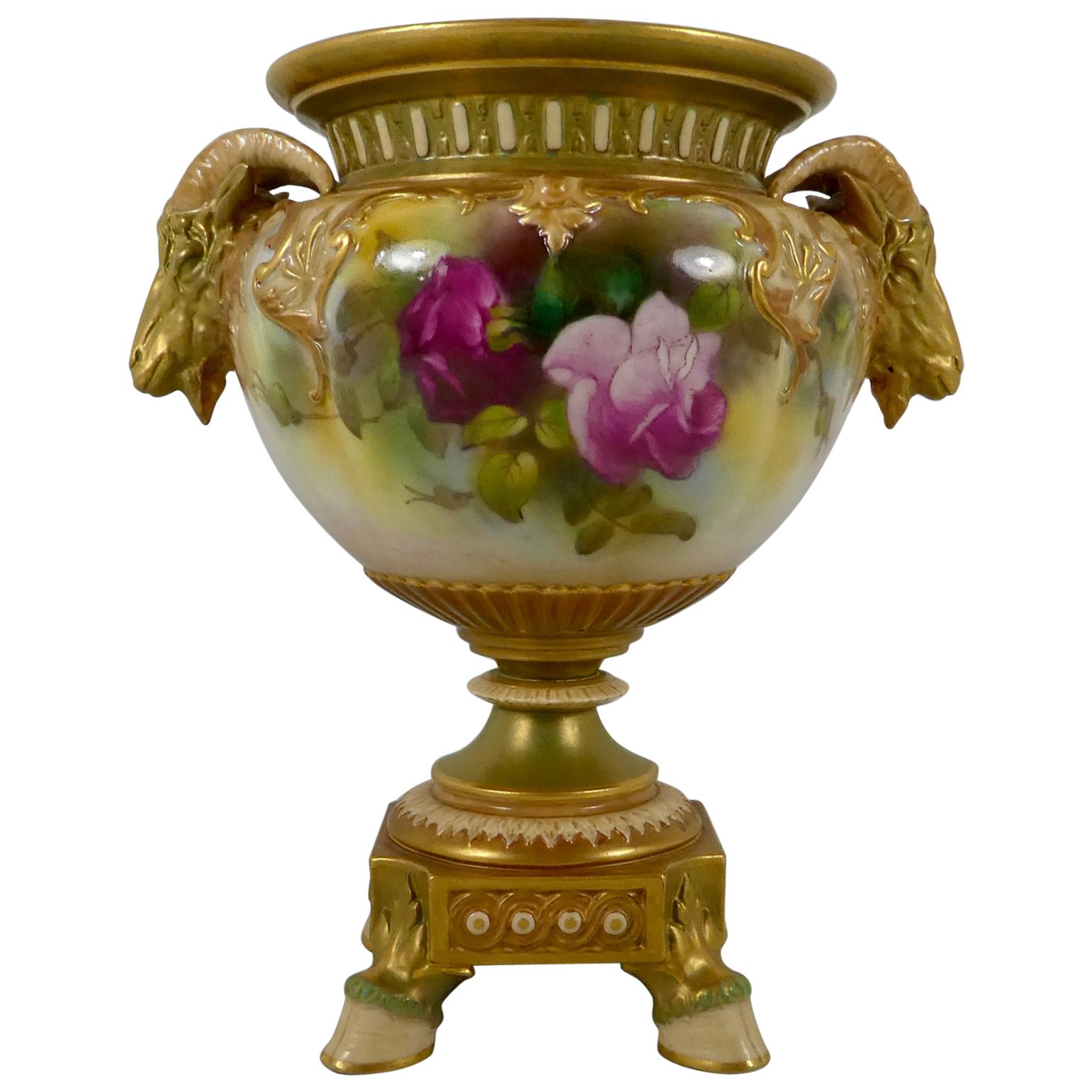 Royal Worcester Porcelain Vase, Dated 1917