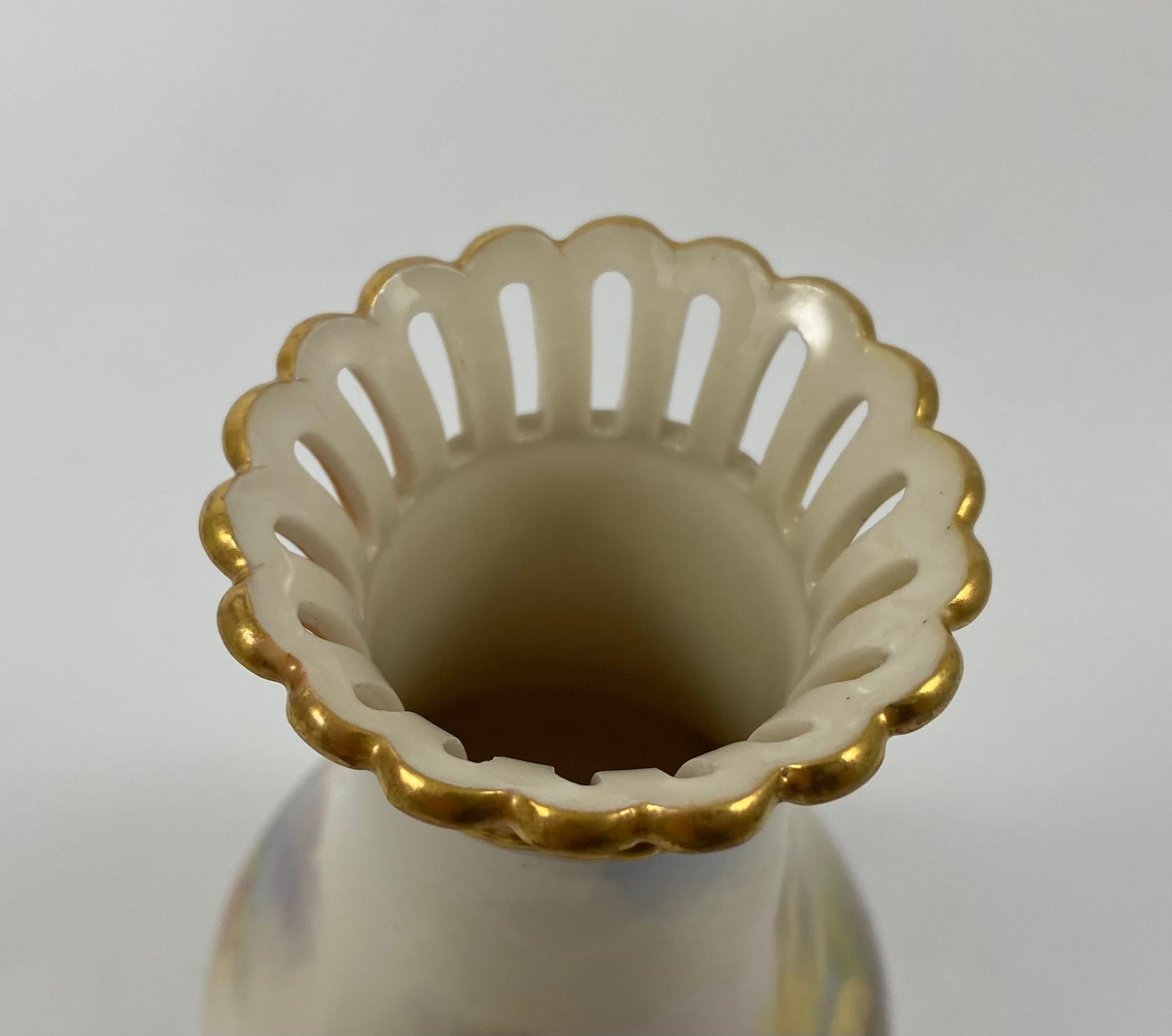 Royal Worcester Porcelain Vase, Sheep, Harry Davis, Dated 1909 1