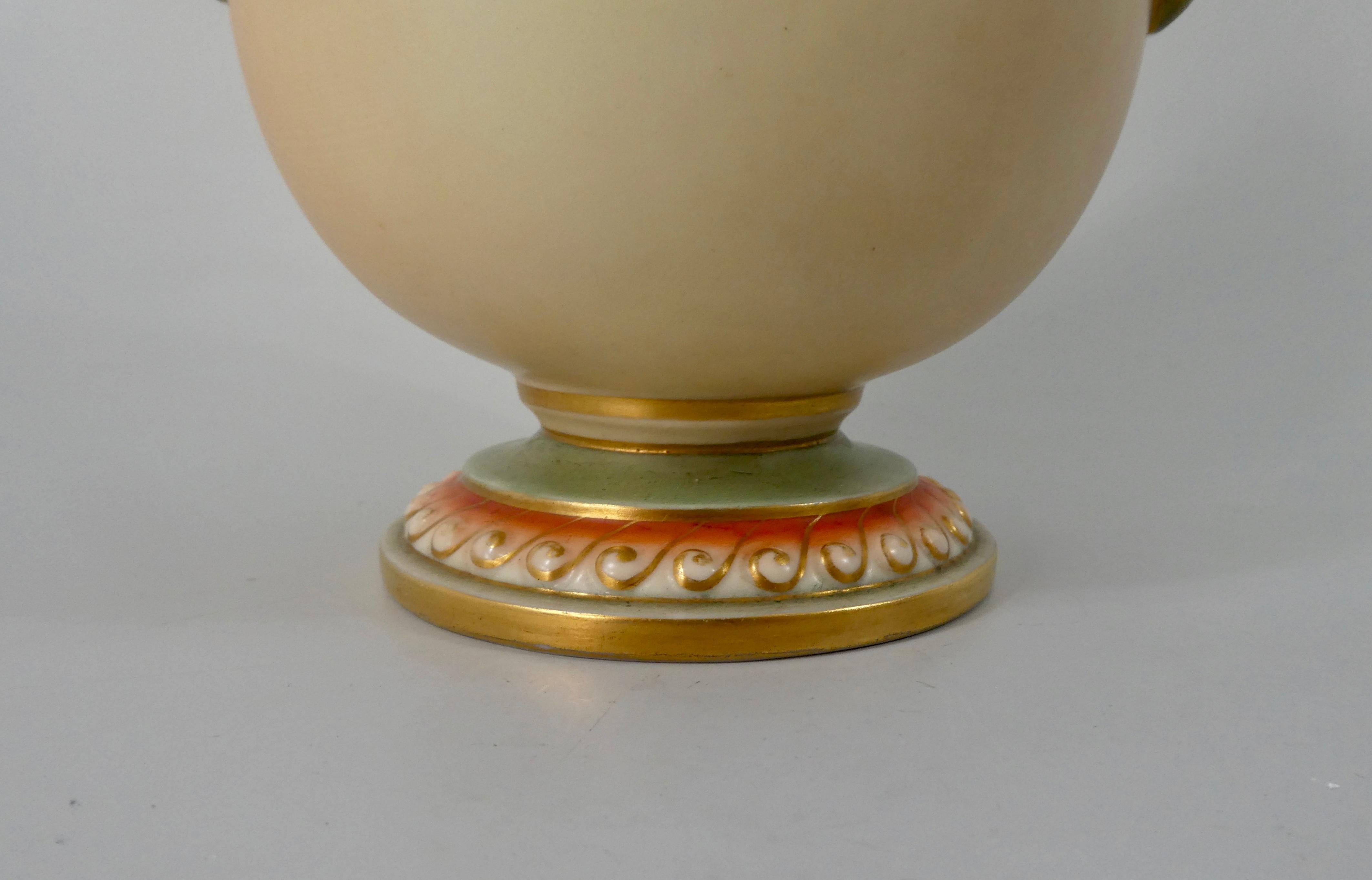 Royal Worcester Porcelain Vase, Thistle Decoration, Dated 1901 1