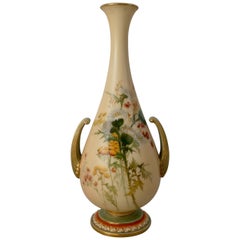 Royal Worcester Porcelain Vase, Thistle Decoration, Dated 1901