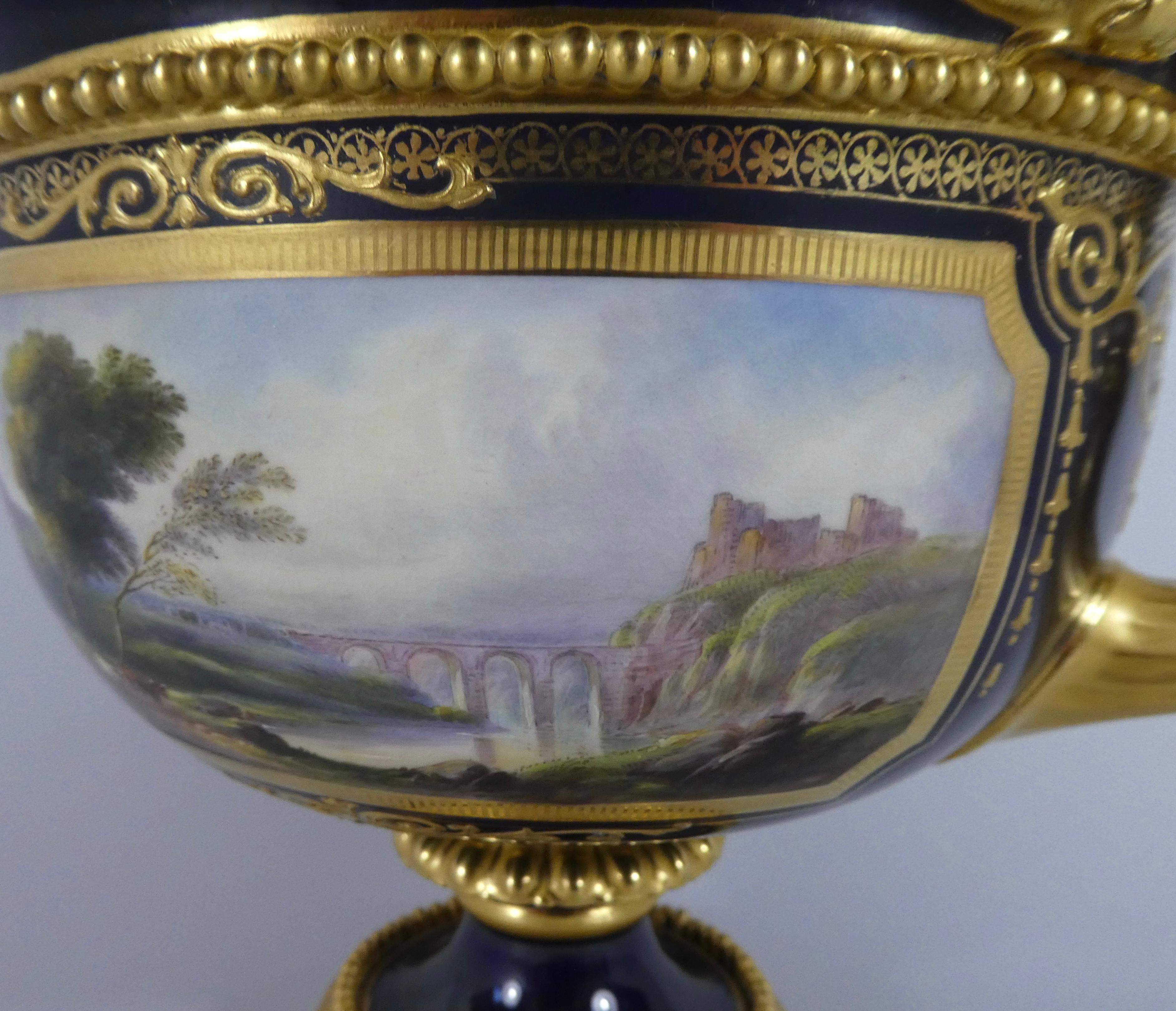 Victorian Royal Worcester porcelain ‘Warwick Vase’, painted by Harry Davis, dated 1925.