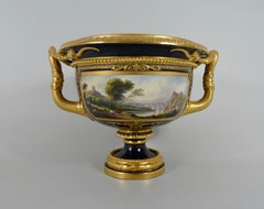 Royal Worcester porcelain ‘Warwick Vase’, painted by Harry Davis, dated 1925.