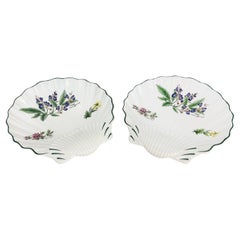 Royal Worcester Porcelain Wild Thyme Sage Plates Pair, England 