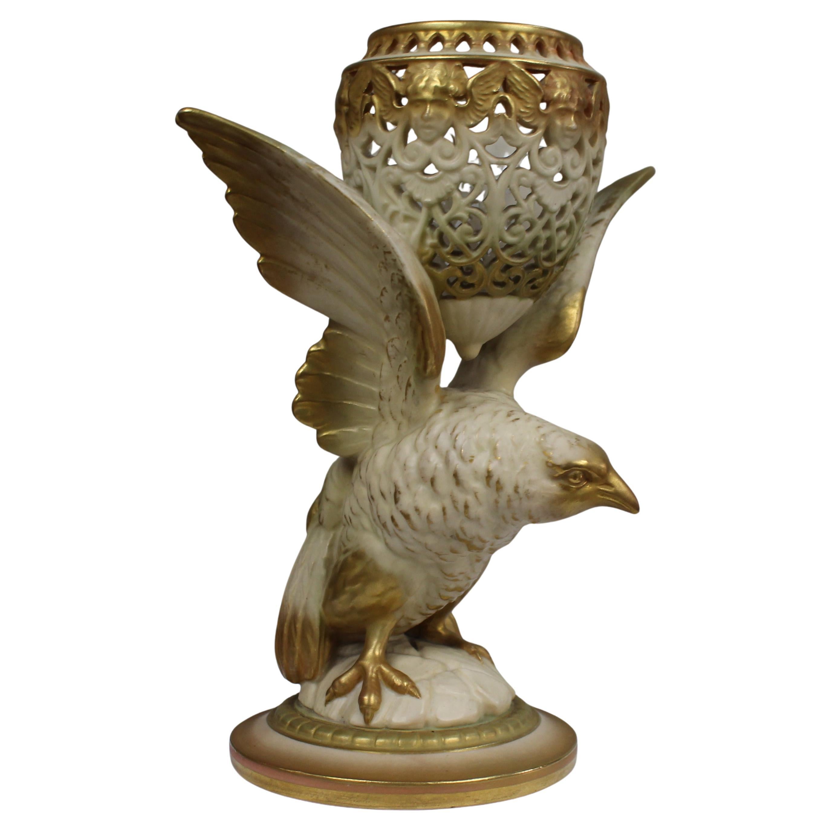 Royal Worcester Reticulated Pot Pourri Vase c.1923 For Sale