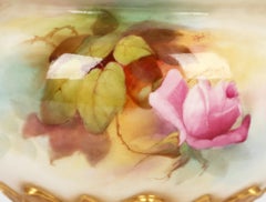 Royal Worcester Rose Painted Twin Handled Porcelain Bowl By Jack Southall