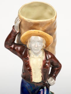 Rare support de déversement figuratif en majolique Royal Worcester, vers 1865