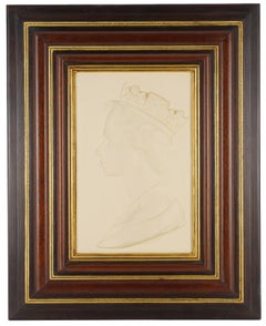 Royal Worcester Silver Jubilee Plaque of Queen Elizabeth II by Arnold Machin
