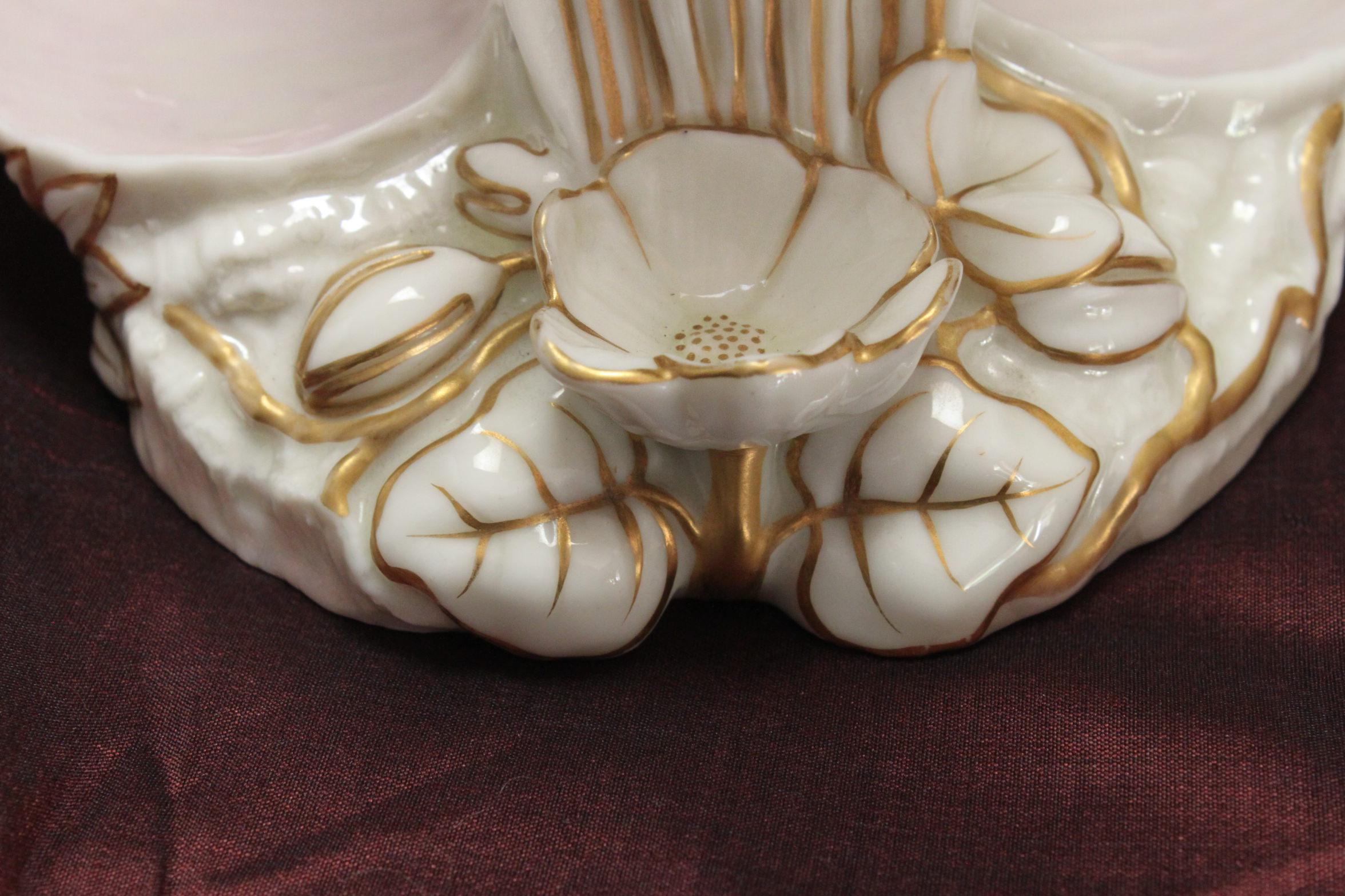 English Royal Worcester Swan and Nautilus Shell Table Centrepiece