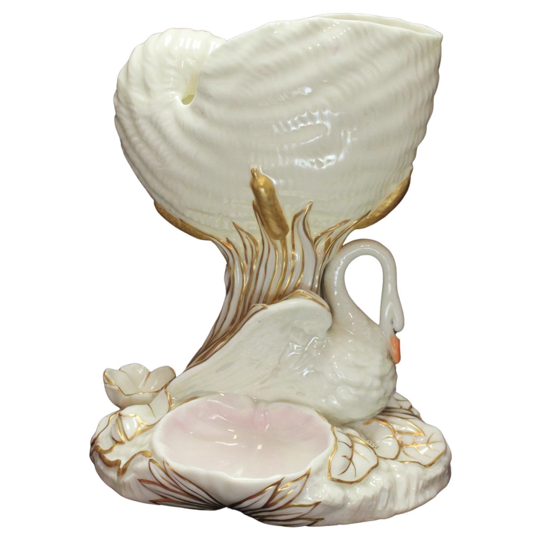Royal Worcester Swan and Nautilus Shell Table Centrepiece