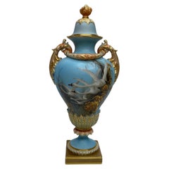 Royal Worcester ‘Swans’ vase and cover, Charles Baldwin, 1902.