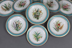 Royal Worcester Turquoise 9 Piece Part Dessert Service