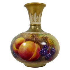 Royal Worcester Vase, Fruit Painted by T.Lockyer, Dated, 1933